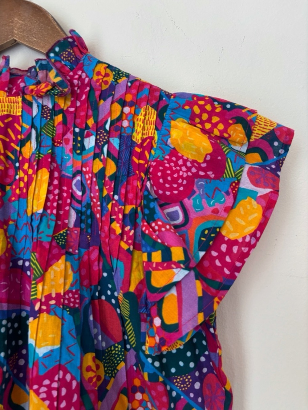 Sohana Vibrant Flutter Pintuck Top XS Bohemian Resortwear - Picture 4 of 9